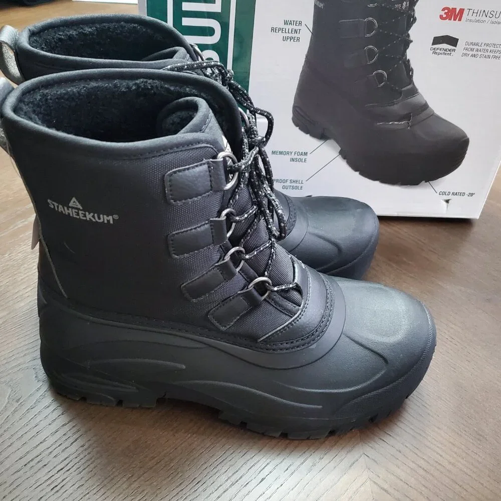 NWT Men's Staheekum black snow boots size 9